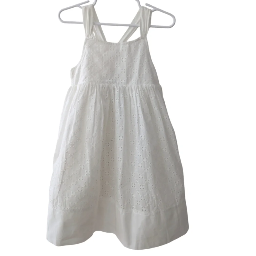 NWT Gymboree Embroidery Girls White Dress Sleeveless Cotton Size 4T